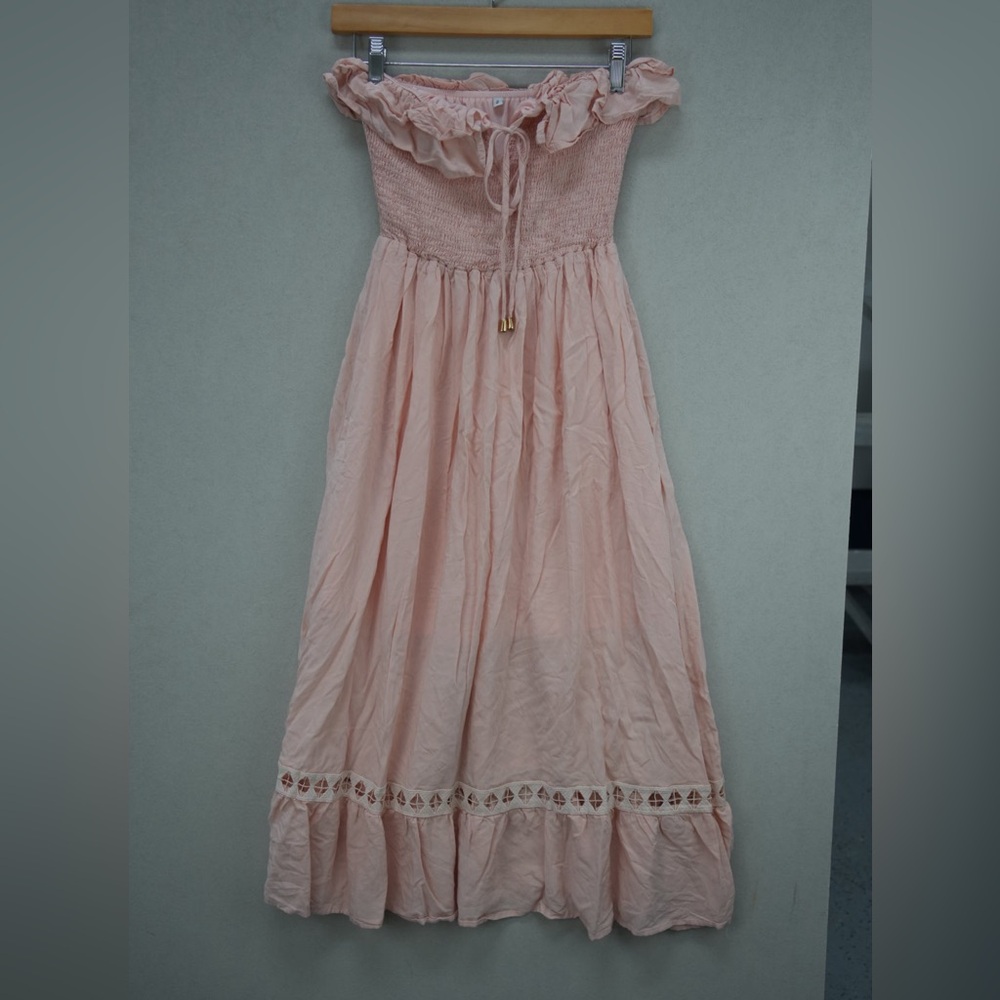 Pink Strapless Maxi Dress
